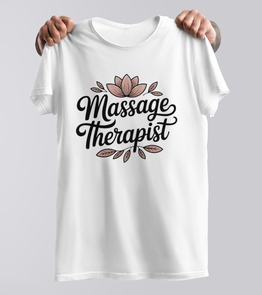 Massage Therapist Lotus Blossoms Floral T-Shirt