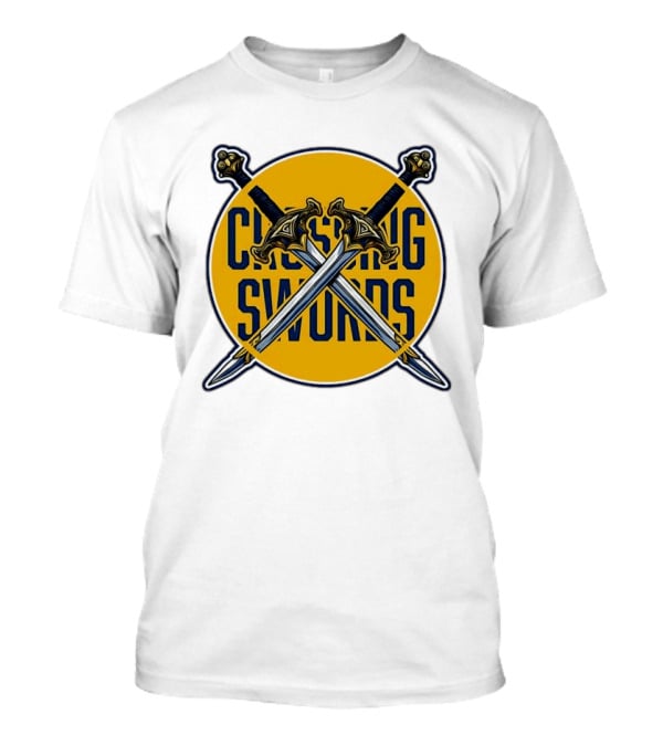 Crossing Swords Podcast Emblem Medieval Sword T-Shirt