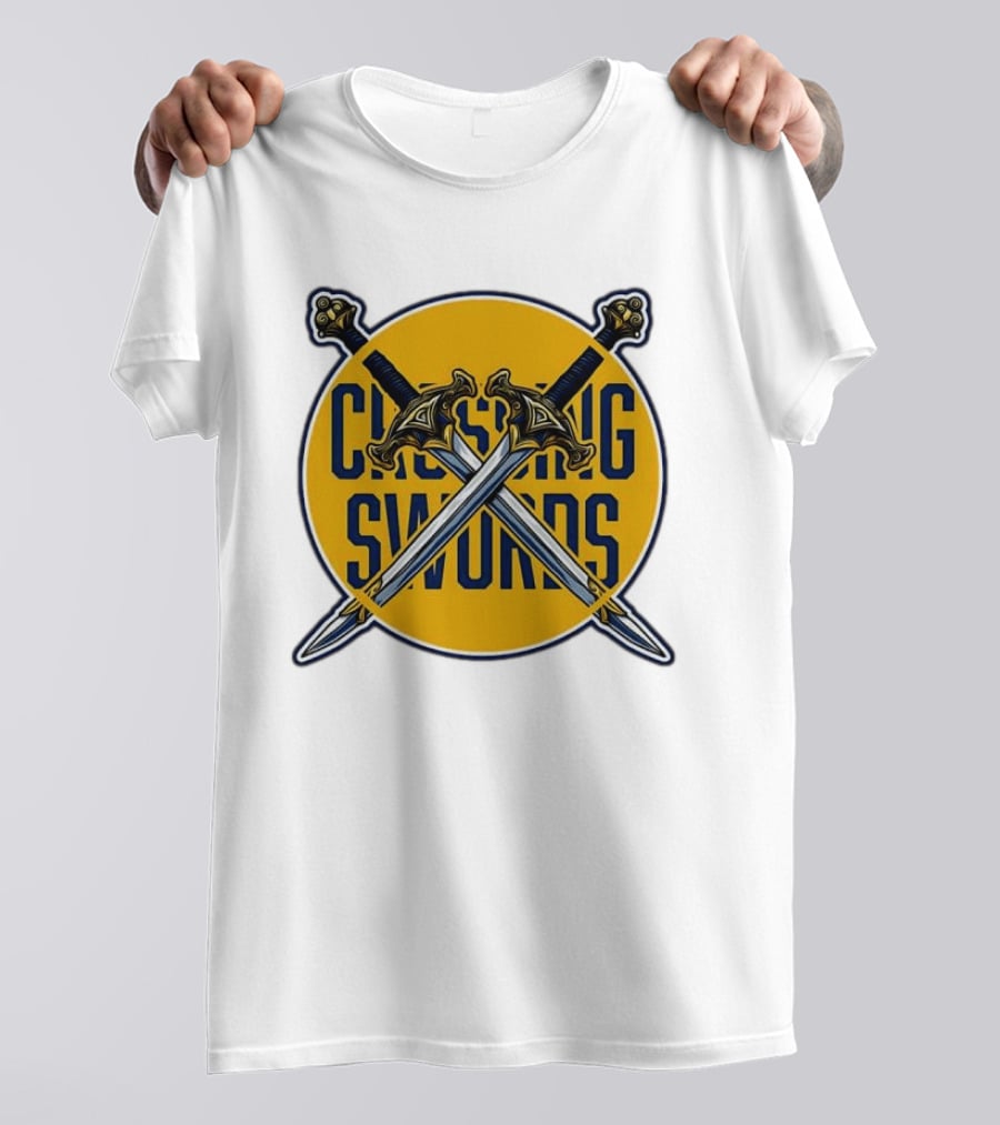 Crossing Swords Podcast Emblem Medieval Sword T-Shirt