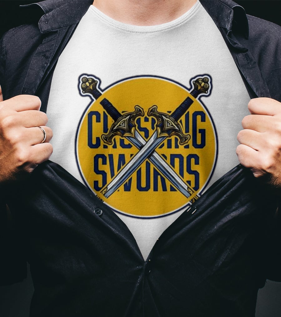 Crossing Swords Podcast Emblem Medieval Sword T-Shirt