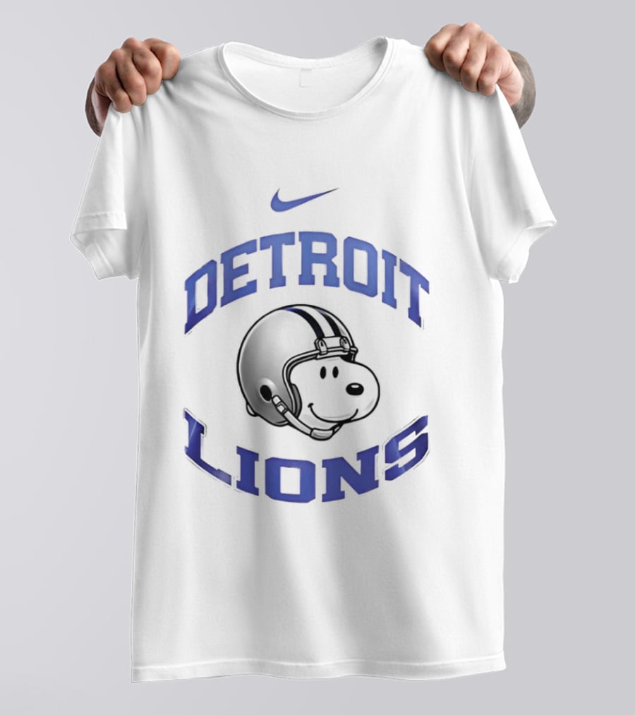 Nike Detroit Lions Snoopy Helmet 2026 T-Shirt