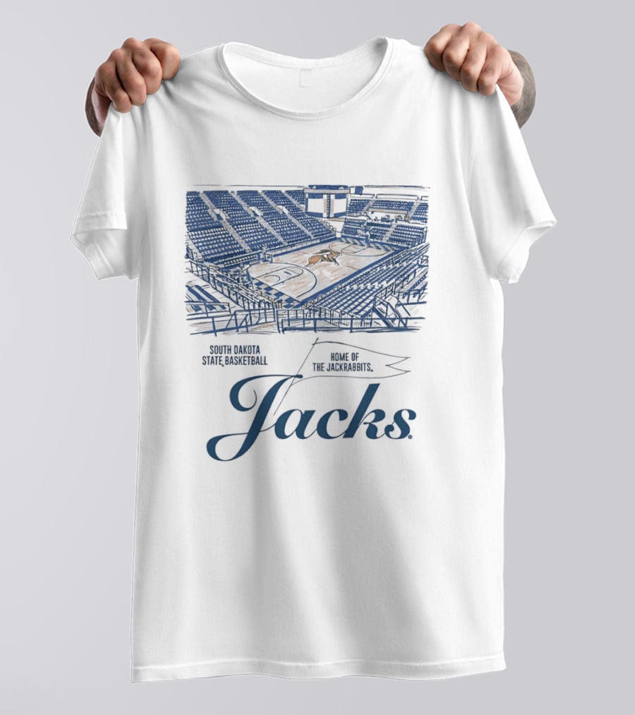 South Dakota State University Jackrabbits Basketball Court Jacks T-Shirt
