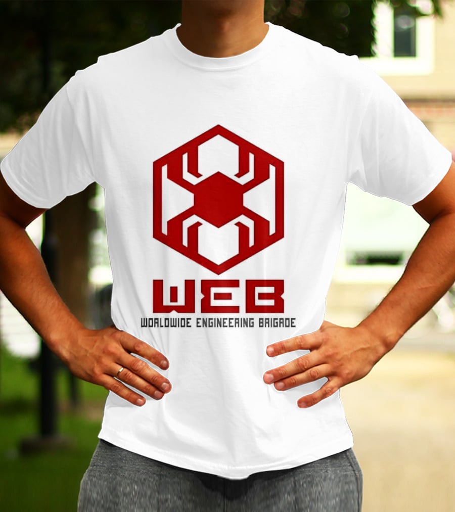 WEB Worldwide Engineering Brigade Red Spider Hexagon T-Shirt