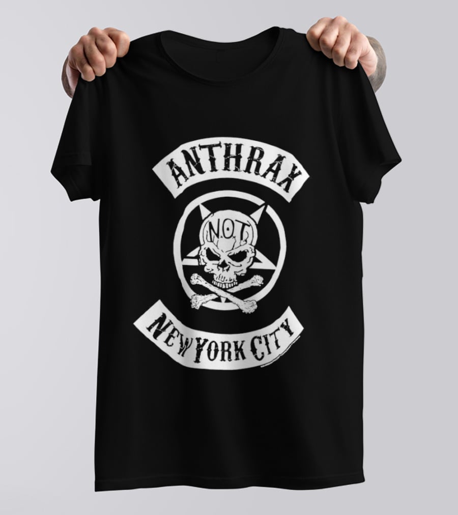 Anthrax Skull New York City NOT Logo Biker T-Shirt