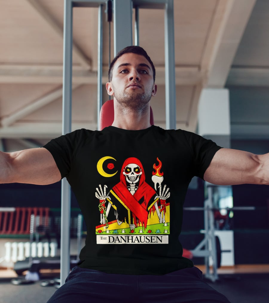 Skeleton In Red Outfit With Cursed WWE Tooth Danhausen T-Shirt