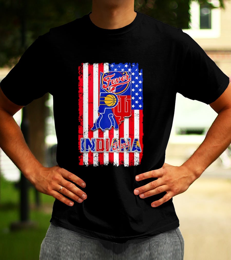 Indiana Fever Pacers Hoosiers American Flag T-Shirt