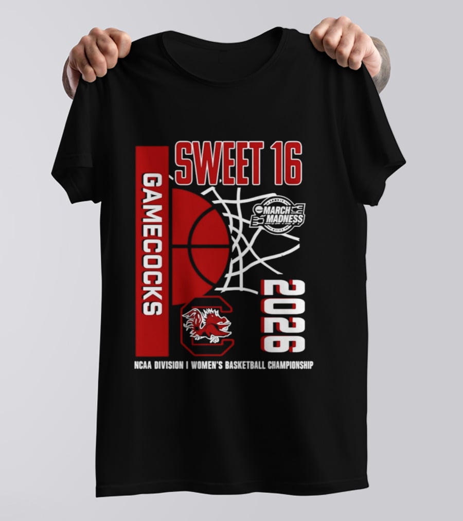 South Carolina Gamecocks 2026 NCAA Division I Women's Basketball Championship March Madness Sweet 16 T-Shirt
