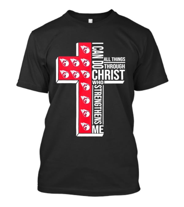 Cleveland Guardians I Can Do All Things Through Christ Cross T-Shirt