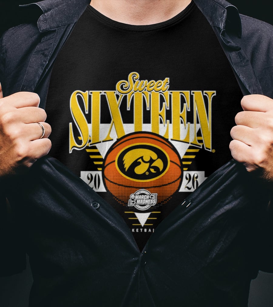 Sweet Sixteen Iowa Hawkeyes 2026 NCAA Men's Basketball Championship T-Shirt