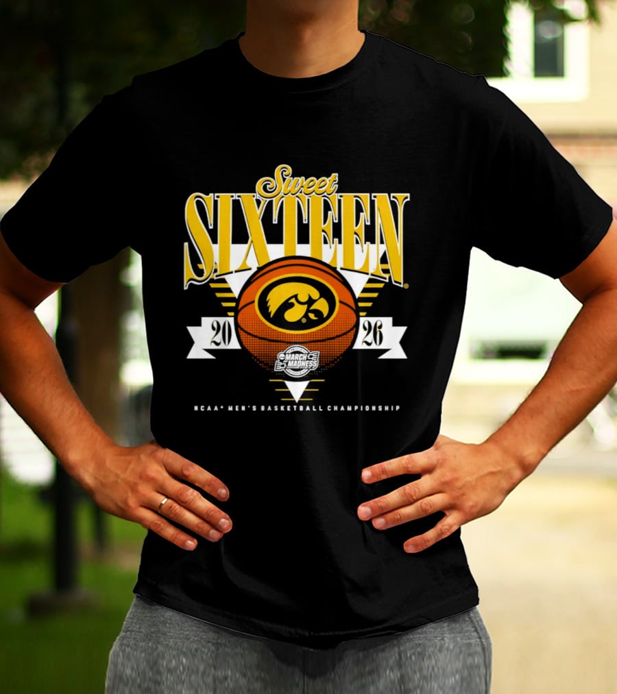 Sweet Sixteen Iowa Hawkeyes 2026 NCAA Men's Basketball Championship T-Shirt