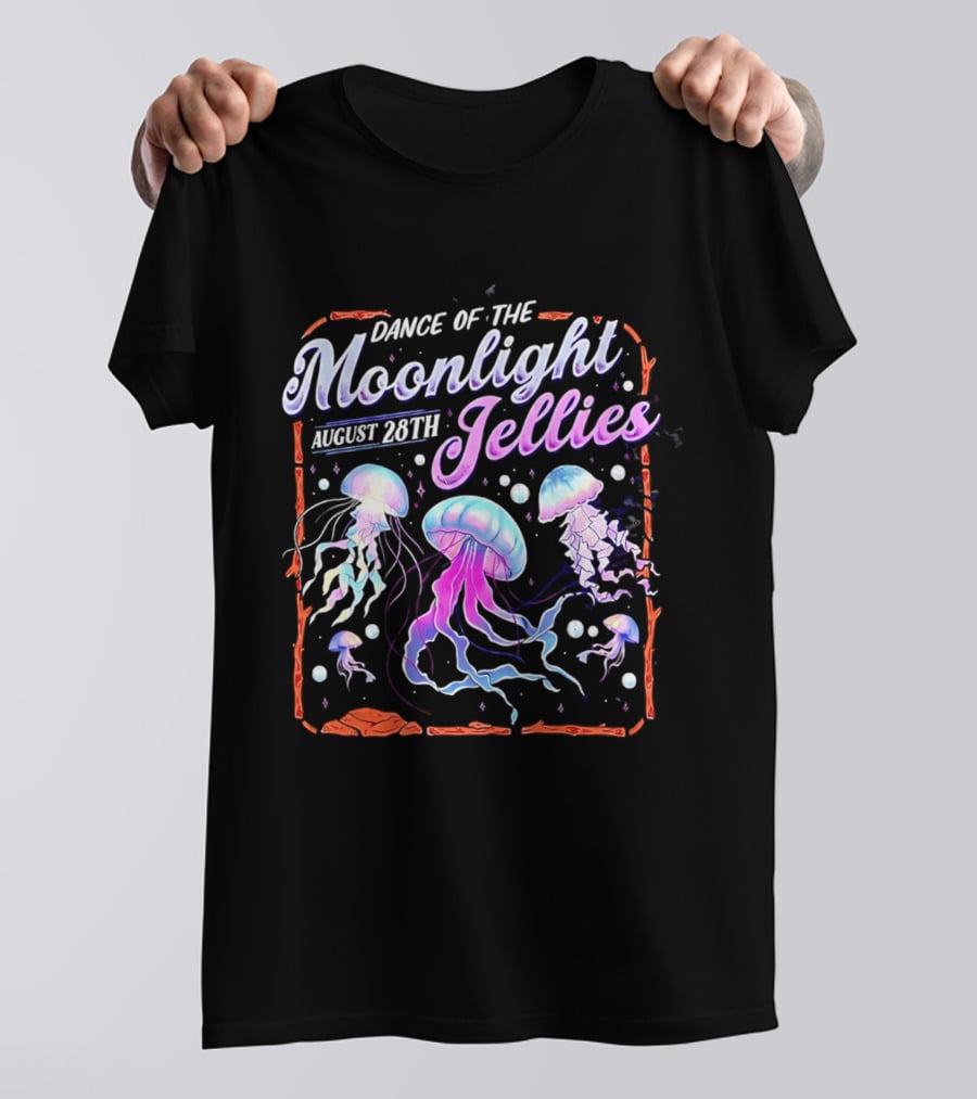 Dance Of The Moonlight Jellies August 28th Event Night Light Ocean Celebration T-Shirt