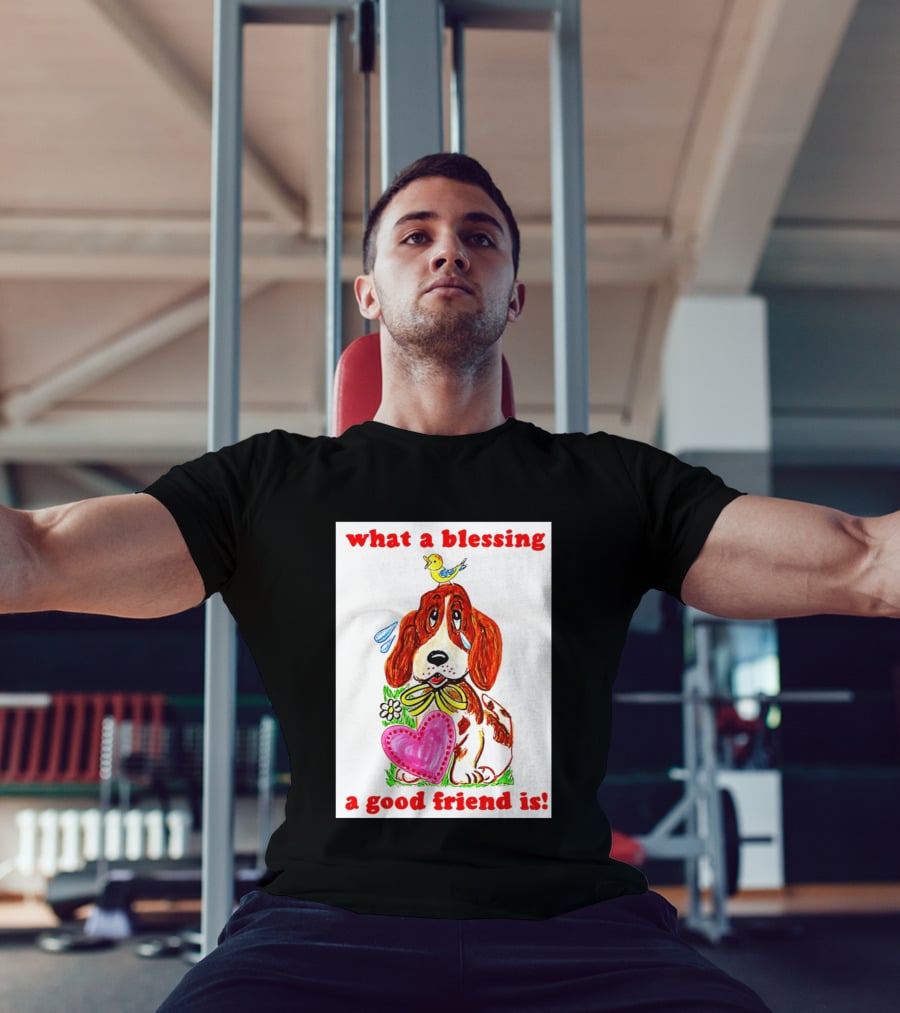 What A Blessing A Good Friend Is Dog And Bird Cartoon T-Shirt