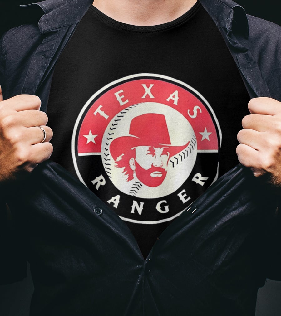 Texas Rangers Chuck Norris Baseball Logo Bold Star Circle T-Shirt