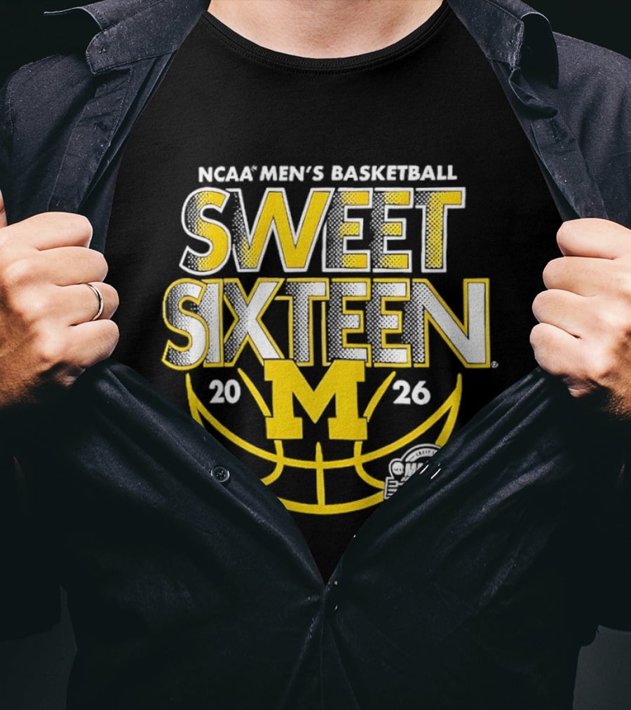 NCAA Men's Basketball Michigan Wolverines Sweet Sixteen 2026 T-Shirt