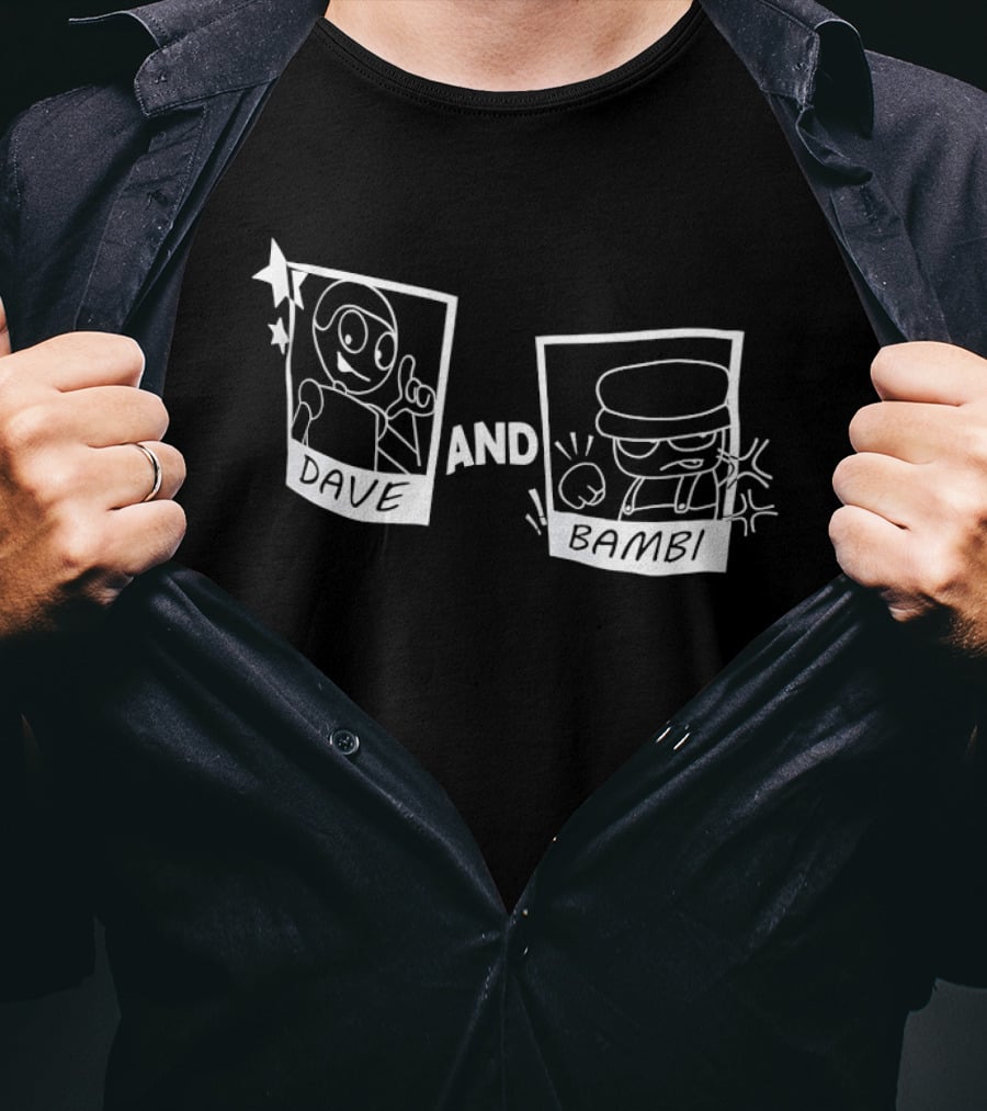 Dave And Bambi Character Polaroid Sketches T-Shirt