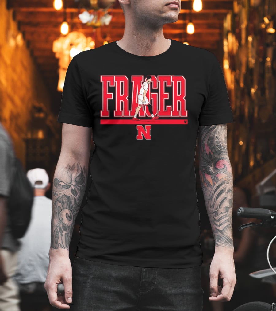 Nebraska Basketball Frager Pose N T-Shirt