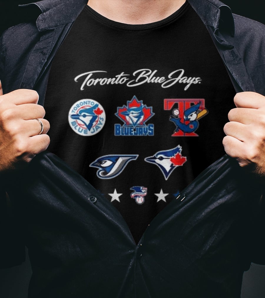 Toronto Blue Jays 50th Season Anniversary Collection Logos 1977 2023 T-Shirt