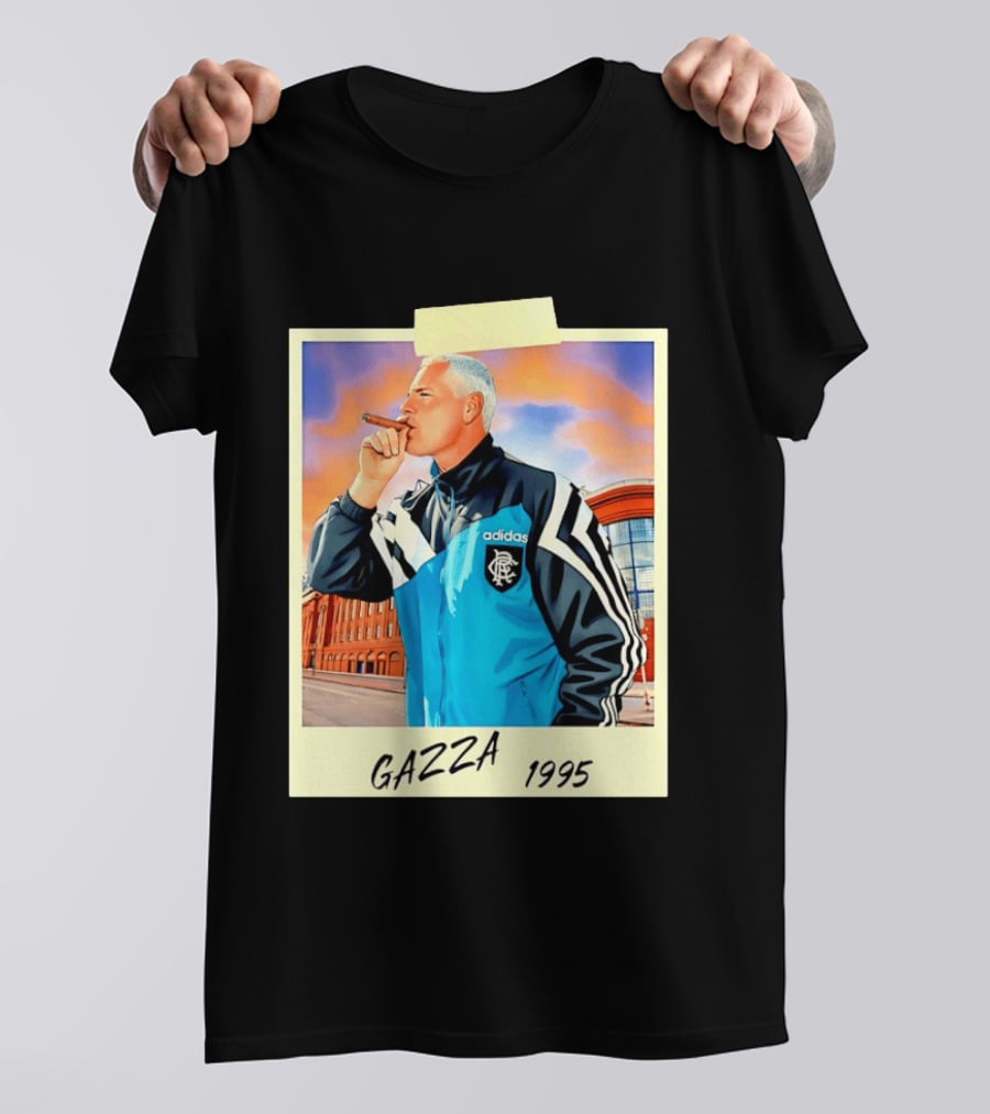 Paul Gascoigne Gazza 1995 Rangers Adidas Jacket T-Shirt