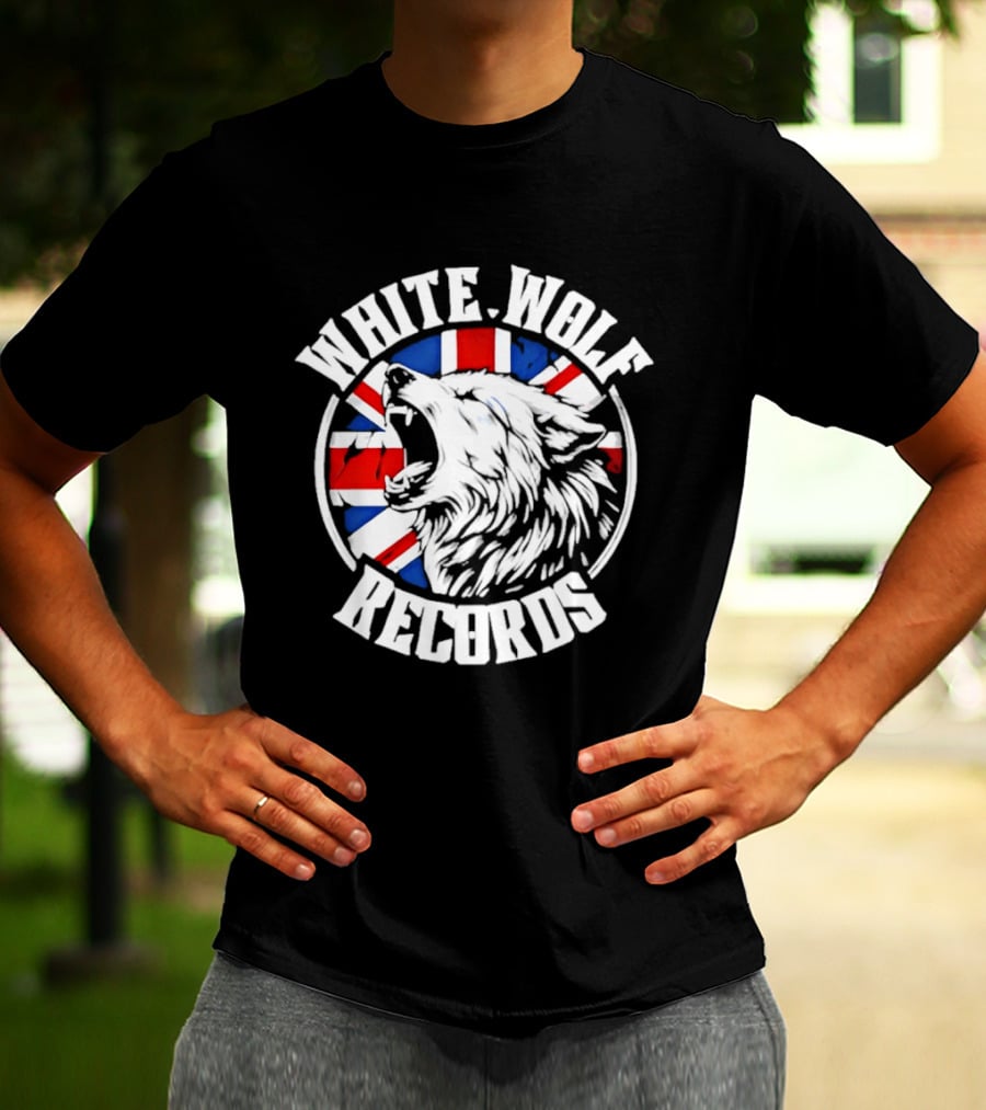White Wolf Records British Flag Wolf T-Shirt