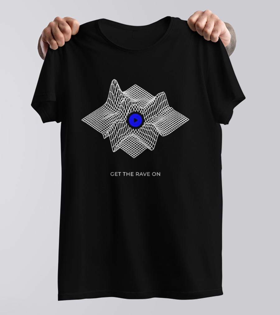 Get The Rave On Waveform Blue Center T-Shirt