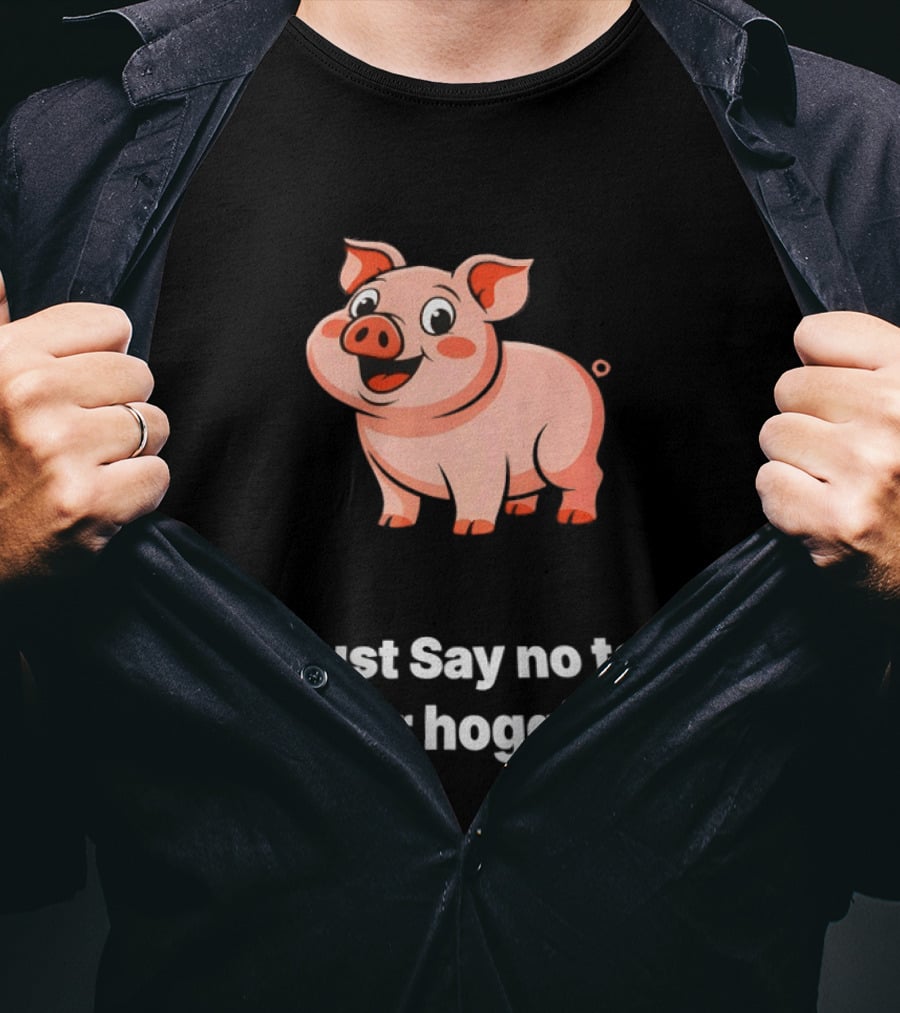 Pig Just Say No To Chair Hogging Fun Message T-Shirt