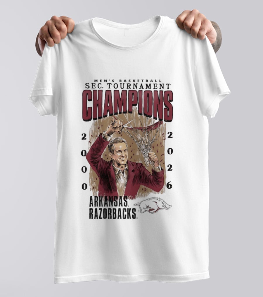 SEC Champions 2000 2026 Arkansas Razorbacks Coach Cal T-Shirt