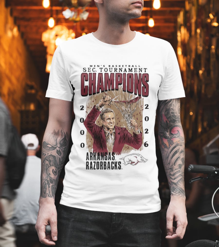 SEC Champions 2000 2026 Arkansas Razorbacks Coach Cal T-Shirt