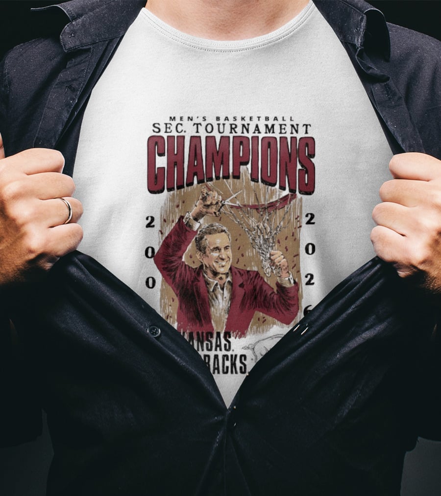 SEC Champions 2000 2026 Arkansas Razorbacks Coach Cal T-Shirt