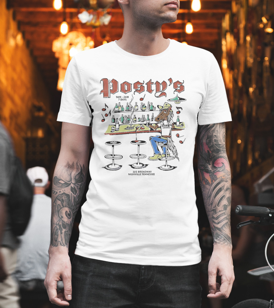 Posty's Nashville Bar Horse 305 Broadway Tennessee T-Shirt