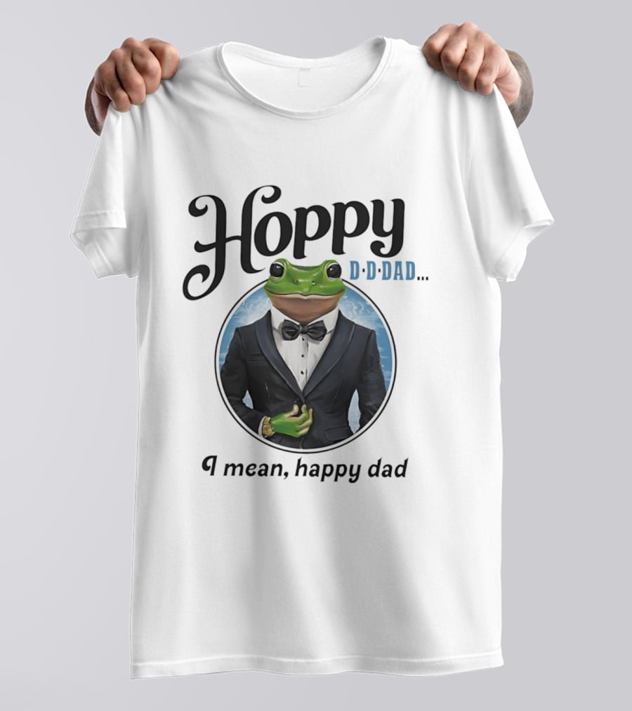 Hoppy D D Dad I Mean Happy Dad Frog Meme T-Shirt