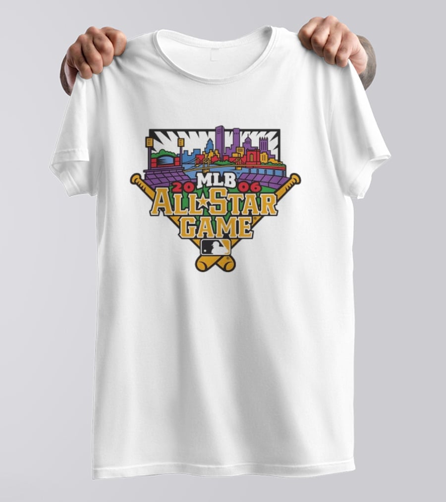 MLB All Star Game 2006 Pittsburgh Skyline Baseball Event T-Shirt