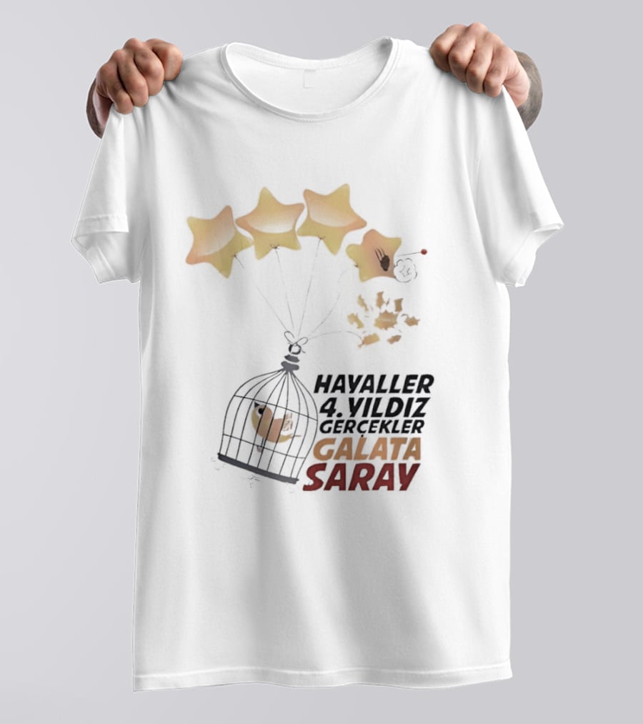 Havaller 4 Yıldız Gerçekler Galata Saray Turkish Football Club Stars T-Shirt