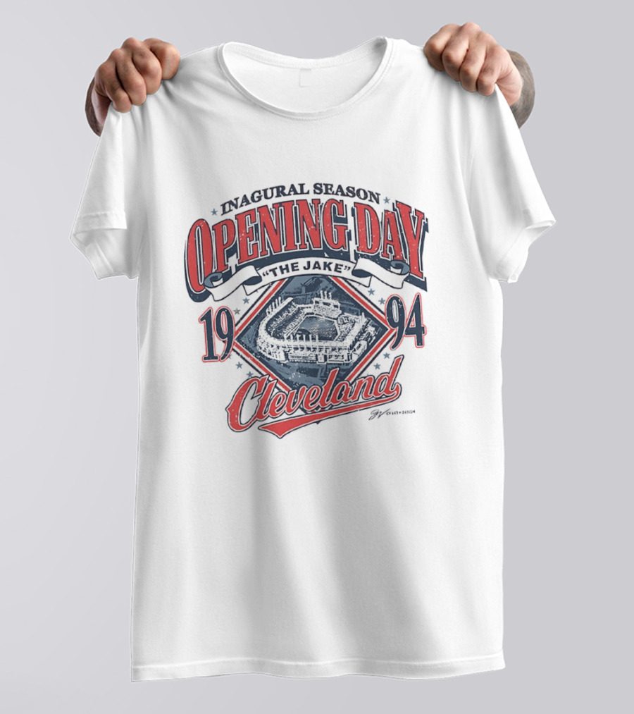Inaugural Season Opening Day The Jake 1994 Cleveland Baseball T-Shirt