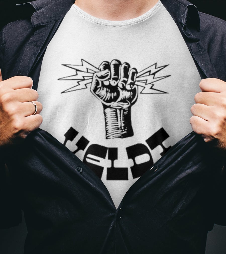 Invisible Youth Empowered Fist With Electric Thunderbolts Veldt T-Shirt