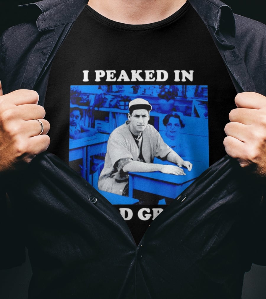 Adam Sandler I Peaked In Third Grade Billy Madison Movie Blue Classroom T-Shirt
