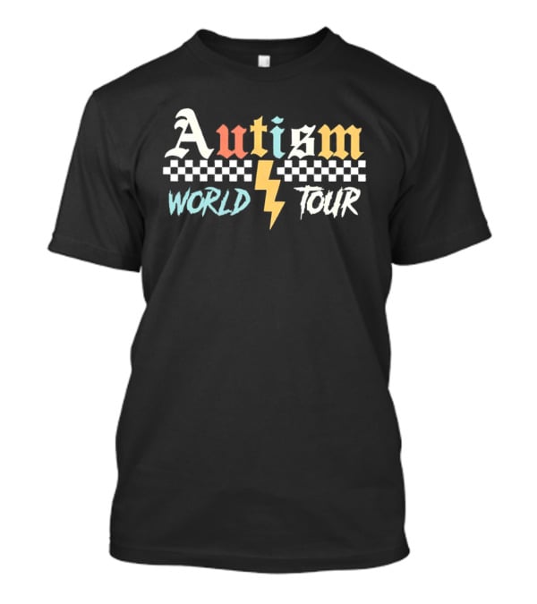 Autism World Tour Checkered Flag Lightning T-Shirt
