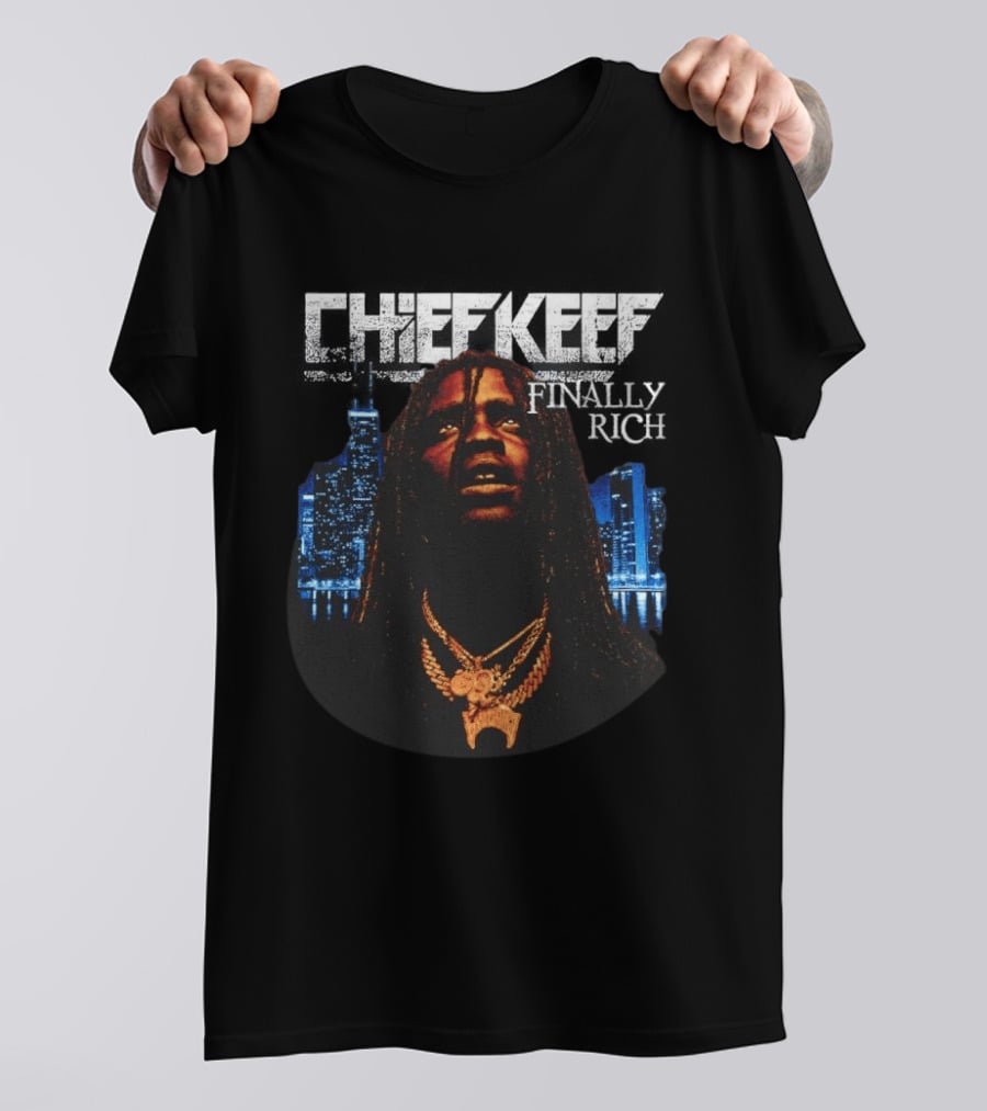 Chief Keef Finally Rich Skyline Chains T-Shirt