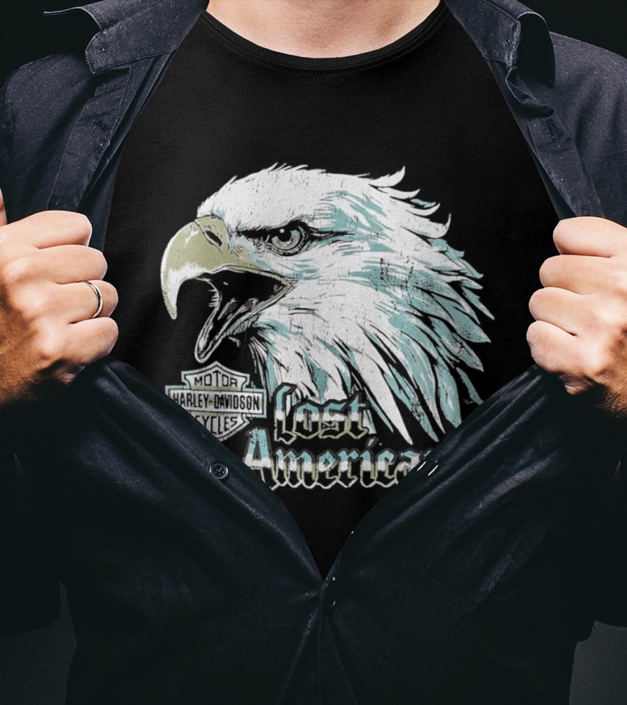Machine Gun Kelly Harley Davidson Lost Americana Big Eagle Head T-Shirt