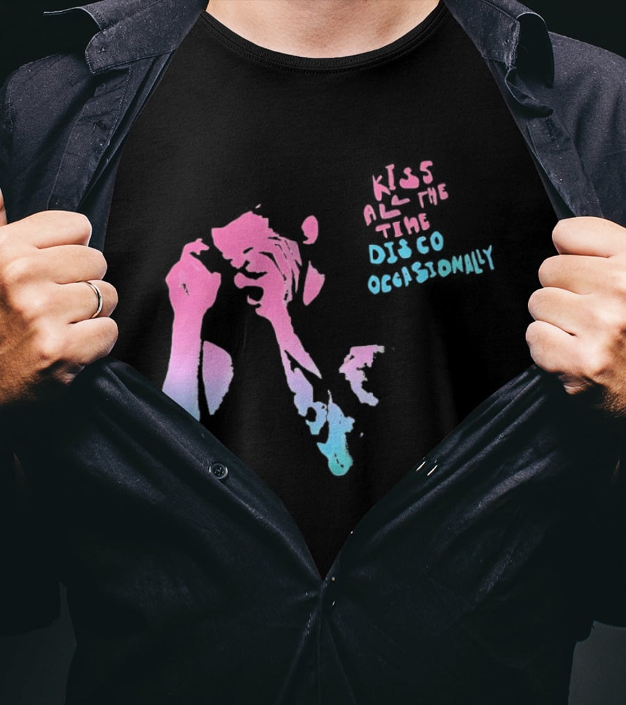 Kiss All The Time Disco Occasionally Red Blue T-Shirt