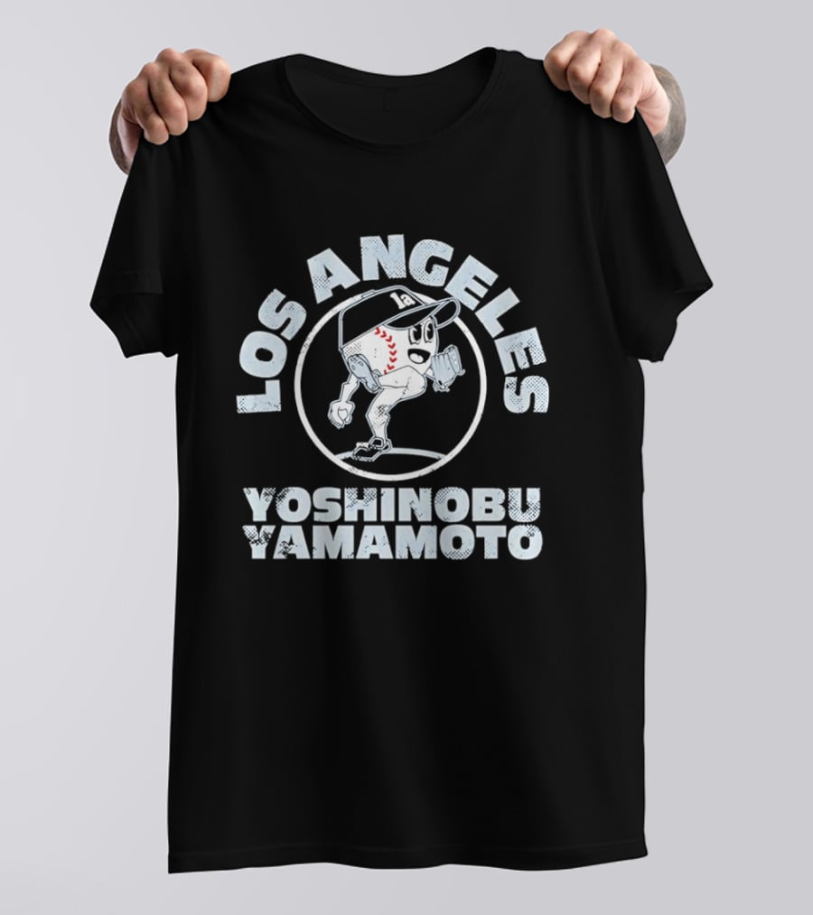 Los Angeles Yoshinobu Yamamoto Baseball Pitcher Circle T-Shirt