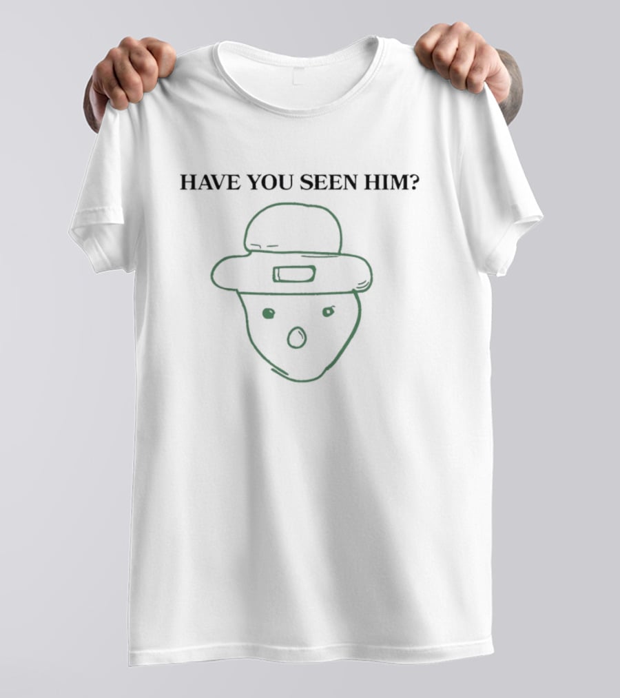 Have You Seen Him Mysterious Cartoon Face With Hat T-Shirt