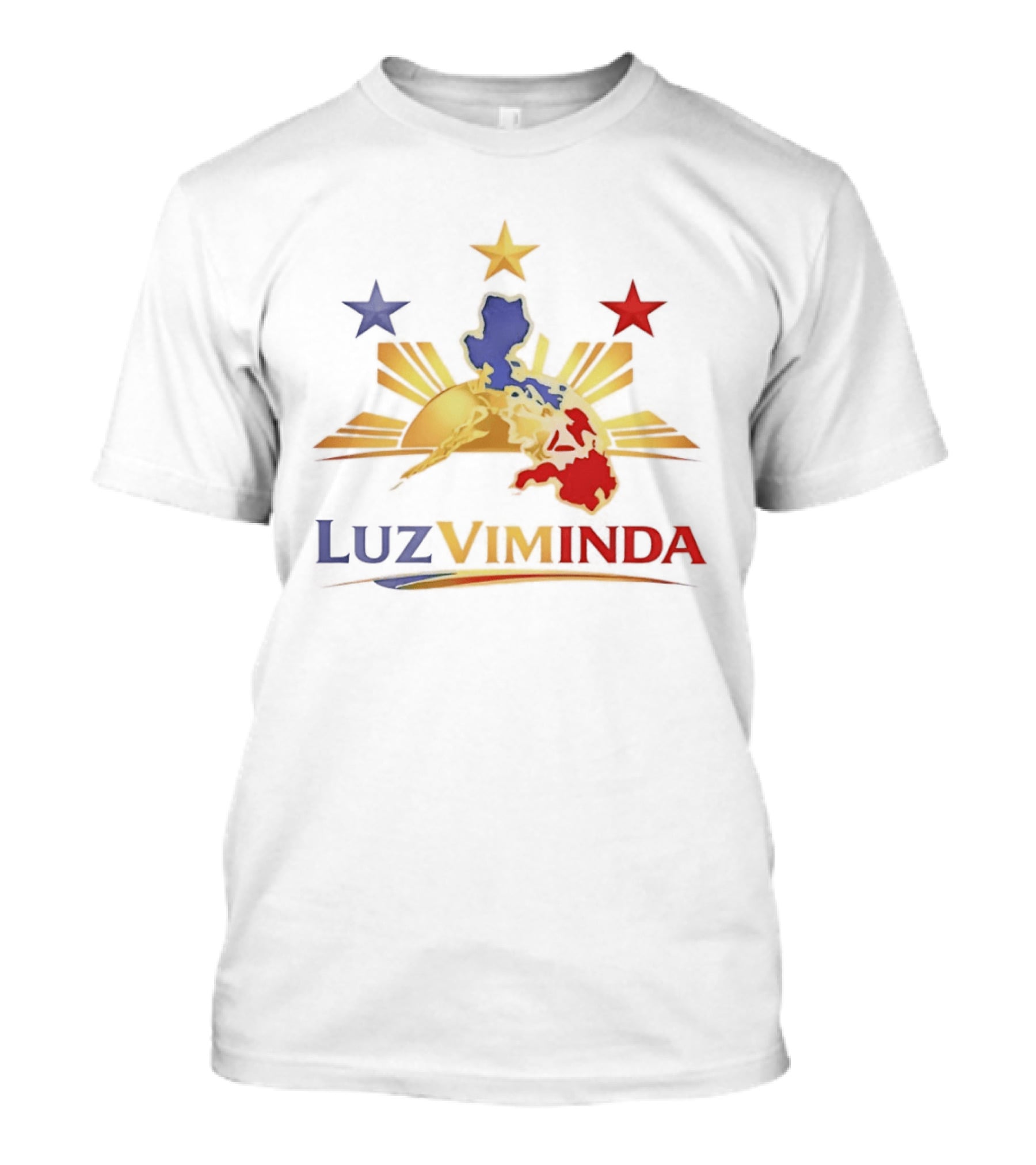 Luzviminda Philippines Map Filipino Pride Luzon Visayas Mindanao Sun Stars T-Shirt