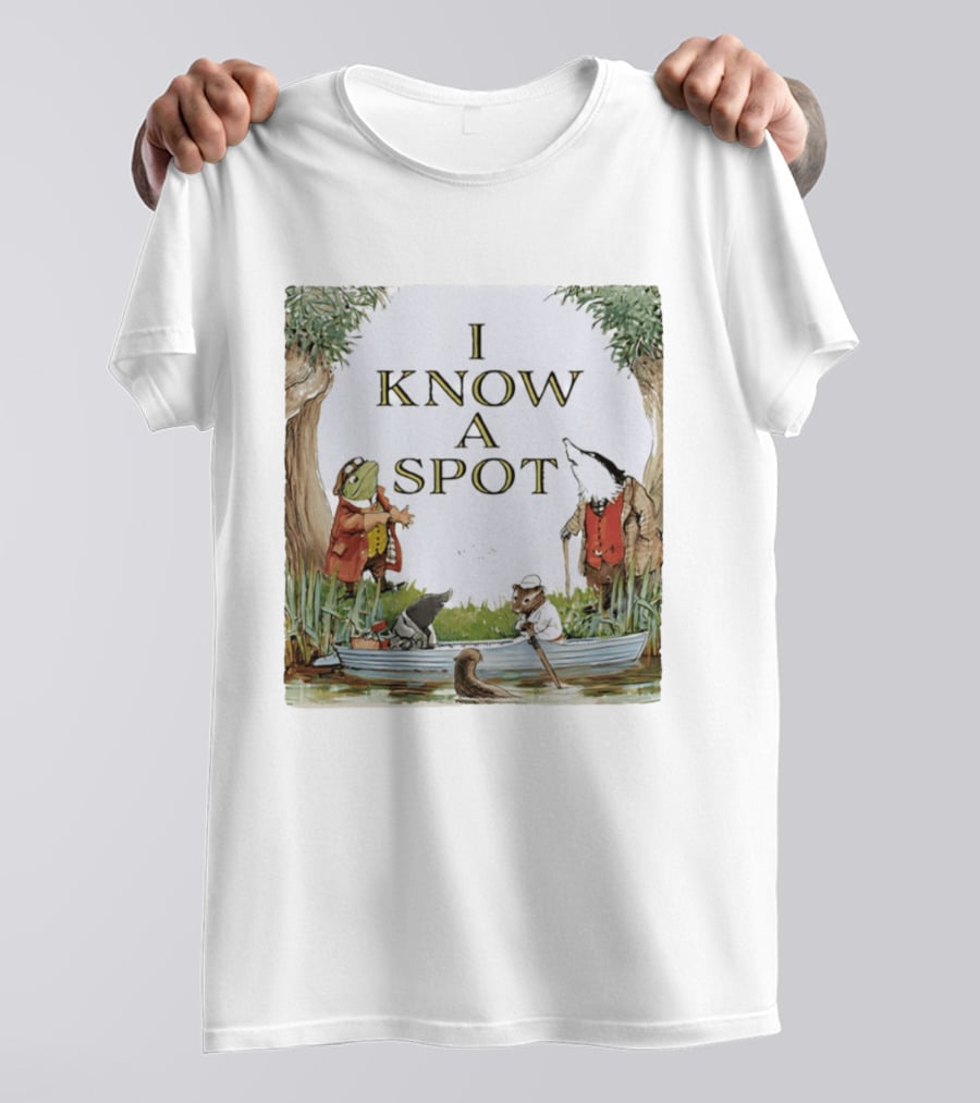 The Wind In The Willows Characters I Know A Spot Scene With Mole Water Rat Badger And Toad T-Shirt