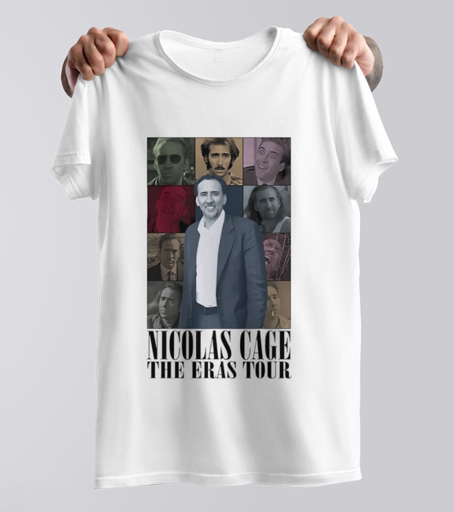 Nicolas Cage The Eras Tour Multicolor Collage T-Shirt
