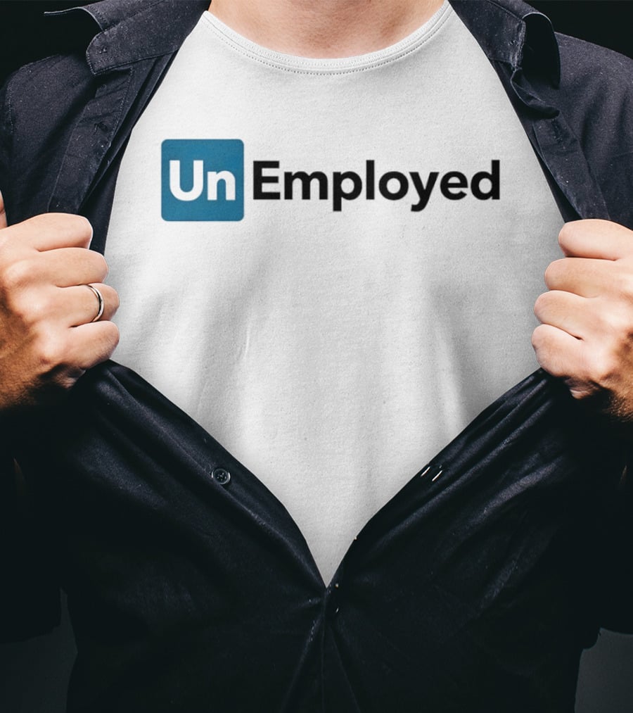 Un Employed Blue Square T-Shirt