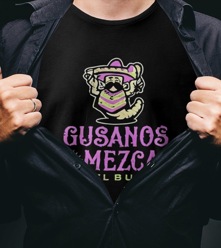 Gusanos Mezcal Del Burg 2026 Sombrero Worm Cartoon T-Shirt