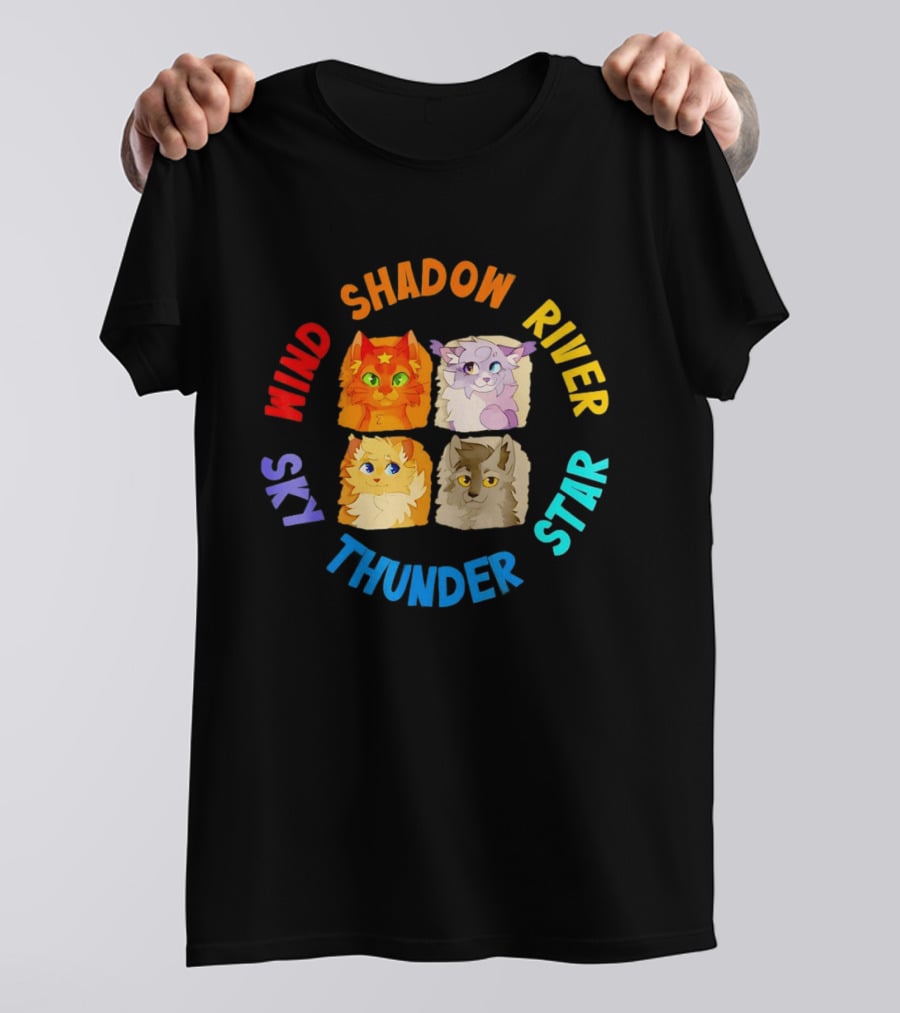 Wind Shadow River Star Thunder Sky Cats T-Shirt