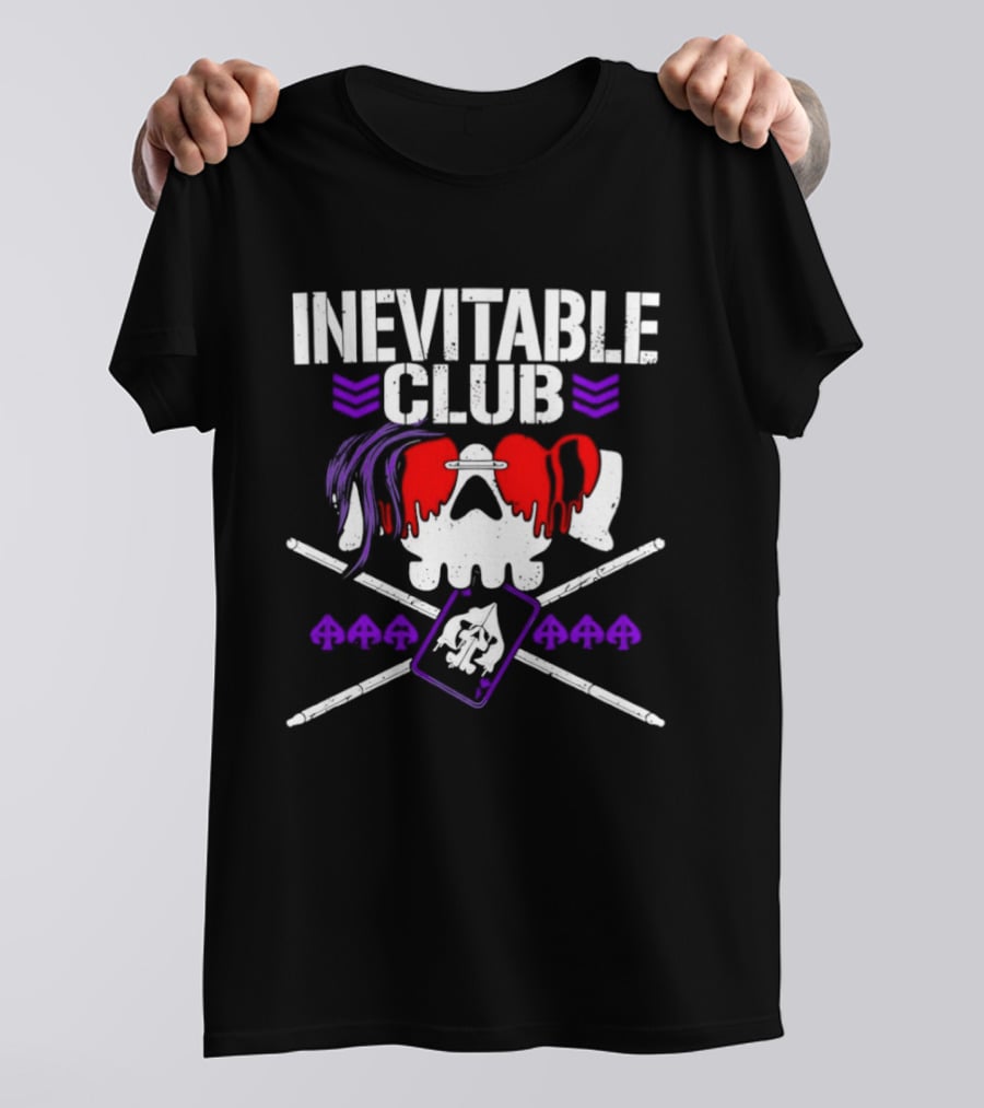 Inevitable Club Skull Red Purple Suplex Wrestling T-Shirt