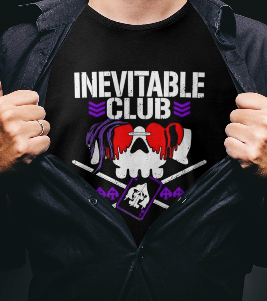 Inevitable Club Skull Red Purple Suplex Wrestling T-Shirt