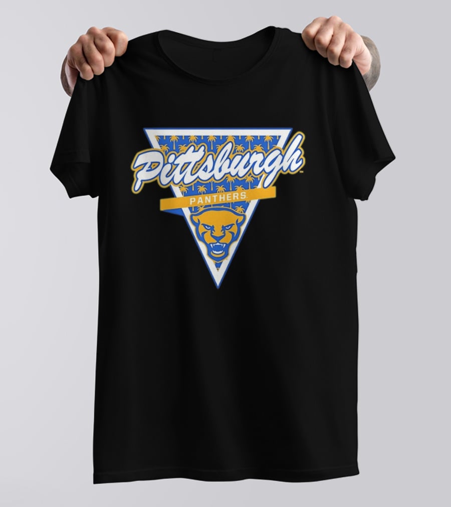 Pittsburgh Panthers Football Palm Tree Triangle T-Shirt